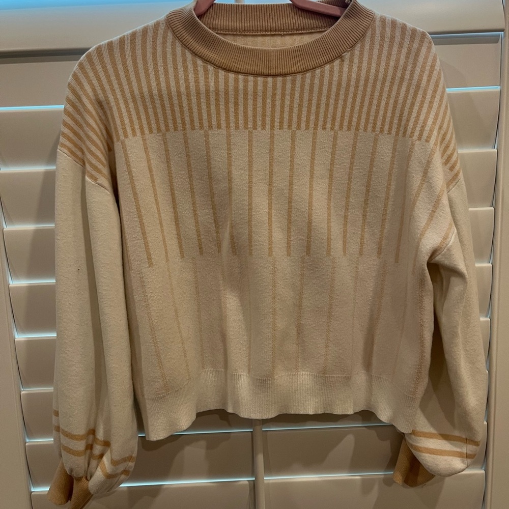 Striped Cream and Tan Sweater